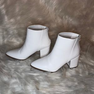 White block Heel Booties